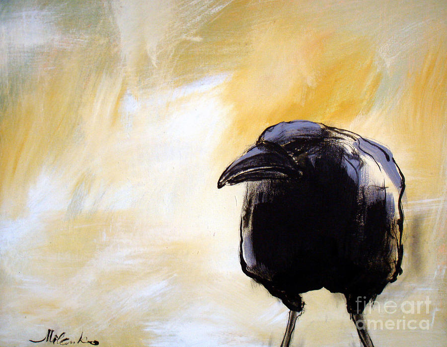 Crow Painting - Old Crow by Milenko Katic