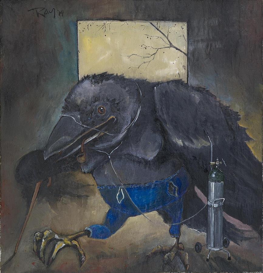 Crow Painting - Old Crow by Stephen Ray