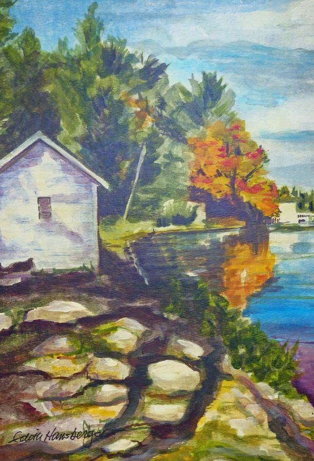 Old Dam at Lake Wyola Painting by Edith Hunsberger