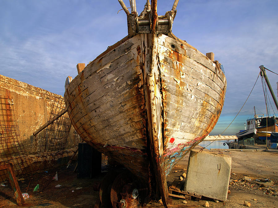 Old dilapidated wooden boat  Photograph by Ofer Zilberstein