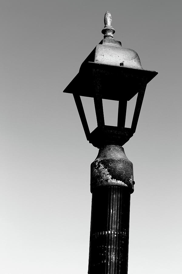 Old Dock Light 5 BW Photograph by Mary Bedy