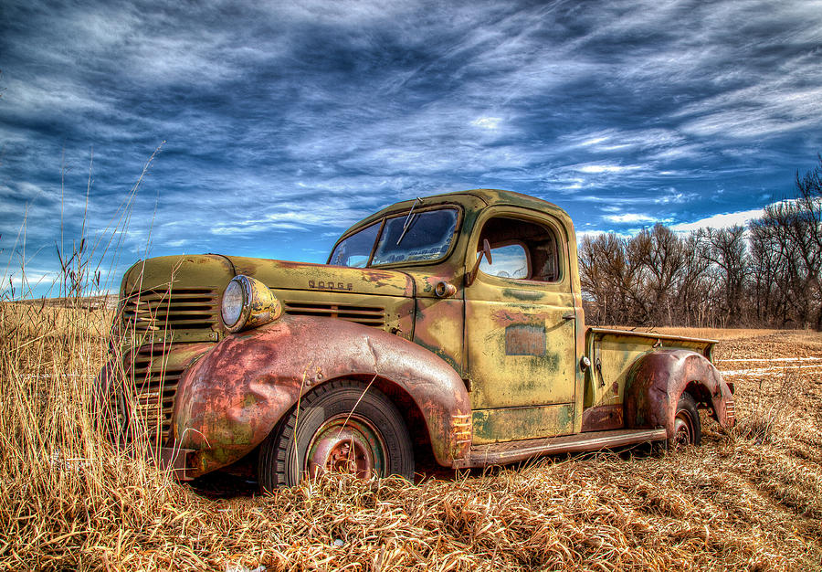 Fall Photograph - Old Dodge Truck 10 by Chad Rowe