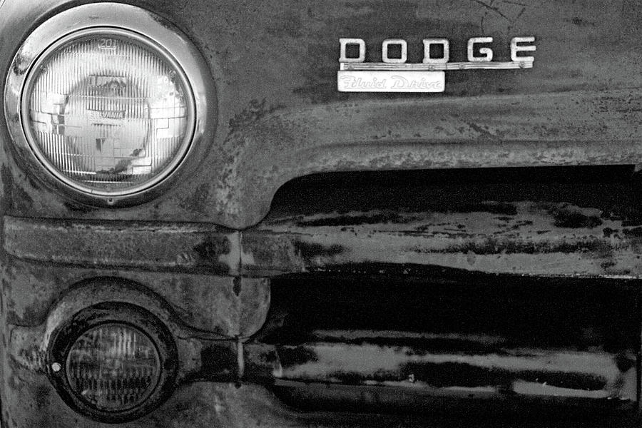 Old Dodge Truck - Rust Bucket - BW - Water Paper 01 Photograph by Pamela Critchlow