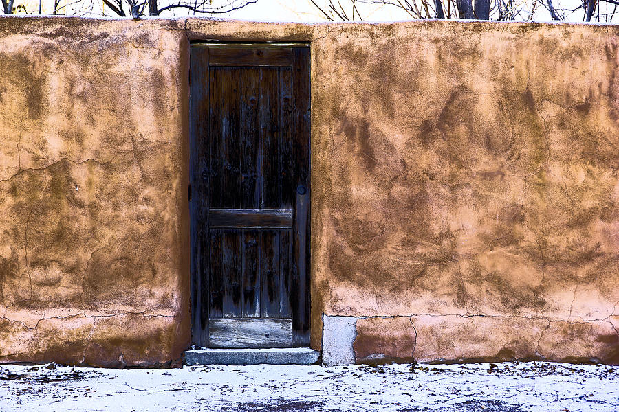 Old door and adobe Wall Photograph by Jeff Swan