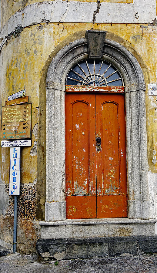 Old Door And Sign In Ravello Italy Photograph by Rick Rosenshein