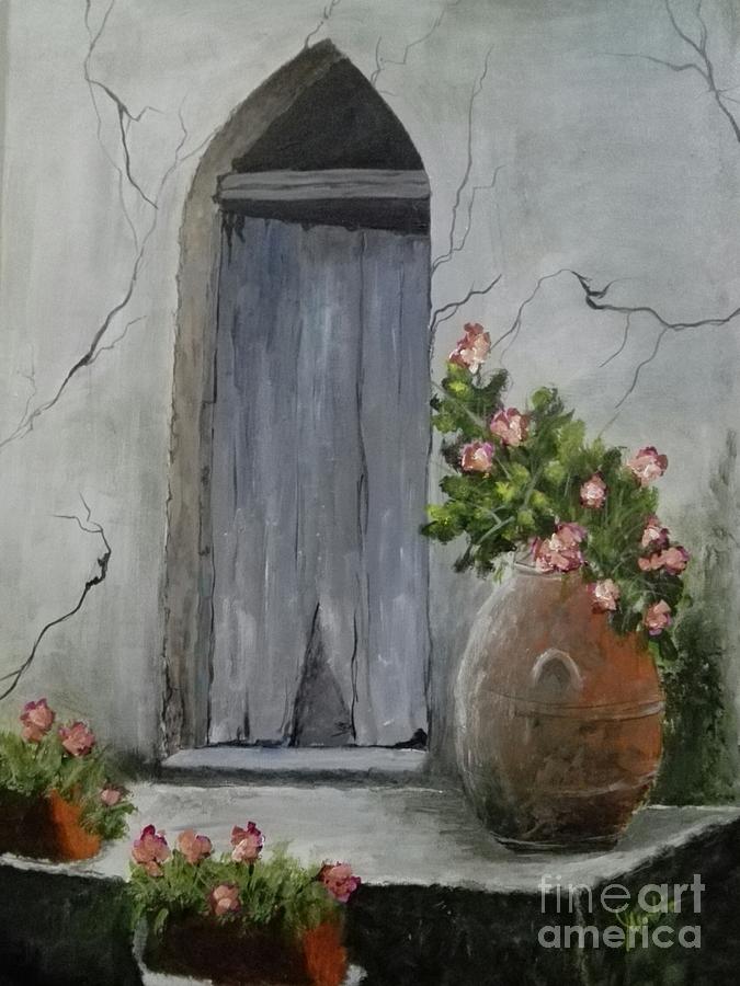 Old Door Painting By Ma Lourdes Sabio