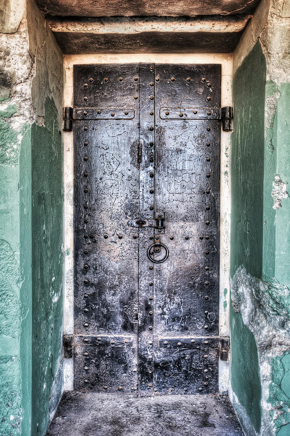 Old Door that Enters Battery Mendell at Fort Barry - California Photograph by Jennifer Rondinelli Reilly - Fine Art Photography