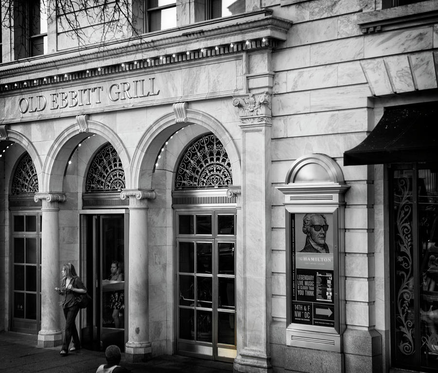 Old Ebbitt Grill In Black and White Photograph by Greg and Chrystal Mimbs