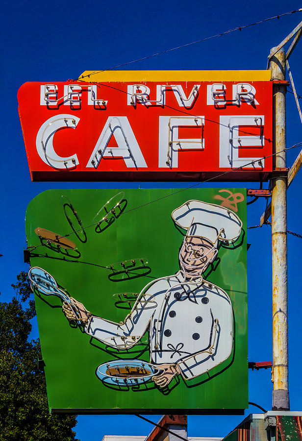 Old Ell River Cafe Sign Photograph by Garry Gay