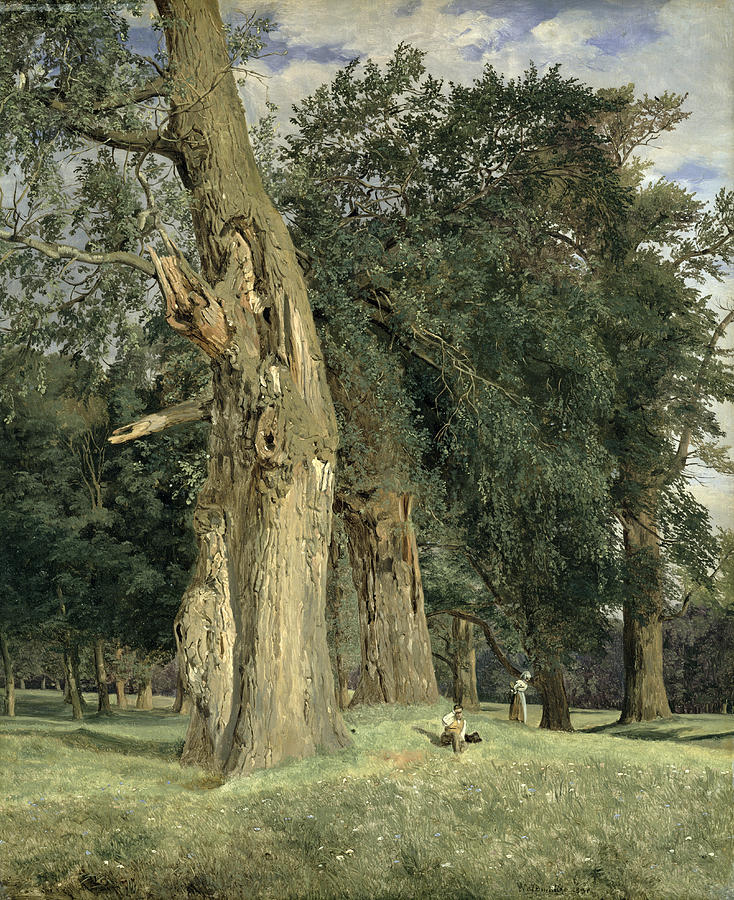 Tree Painting - Old elms in Prater by Ferdinand Georg Waldmuller