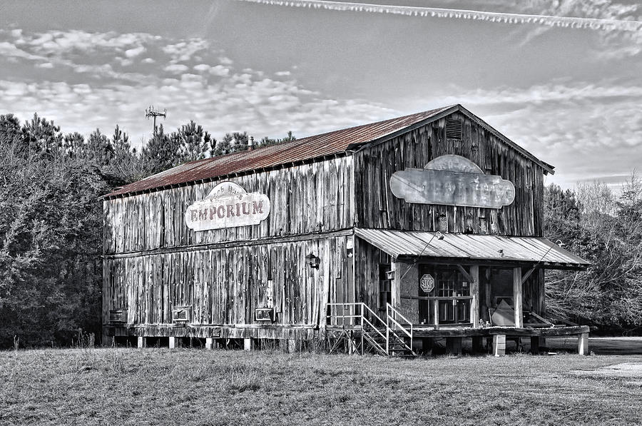 Black And White Photograph - Old Emporium Store by Scott Hansen