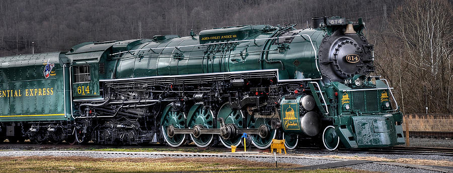 Train Photograph - Old Engine 614 by Todd Hostetter