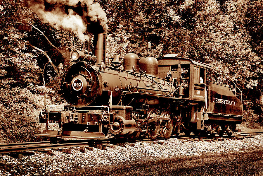 Old Engine 643 Toned Photograph by Paul W Faust - Impressions of Light