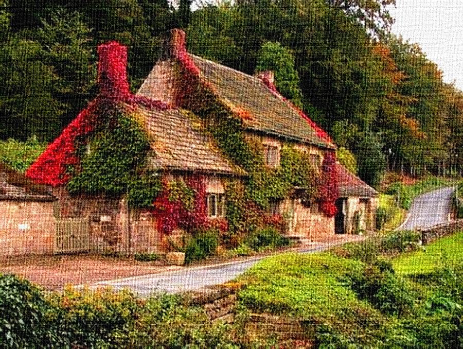 old english cottage in autumn colours l b gert j rheeders