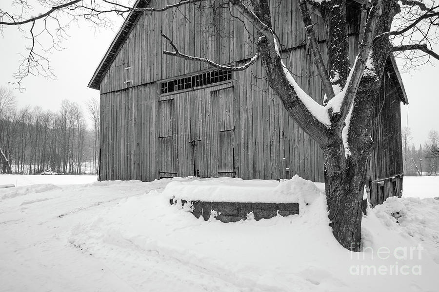 Old Etna Barn Winter in New Hampshire Photograph by Edward Fielding