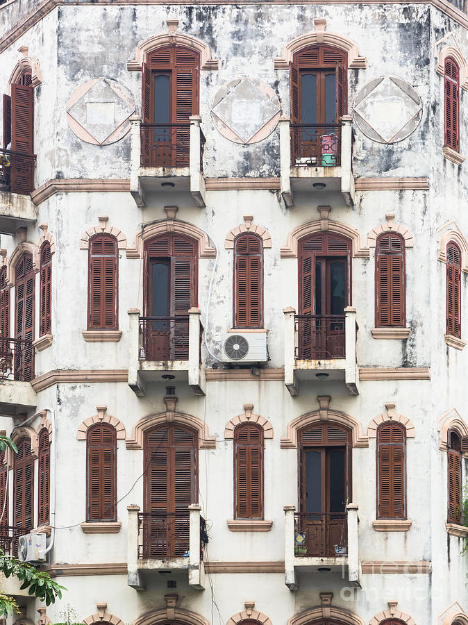 Old facade in Hanoi Photograph by Didier Marti