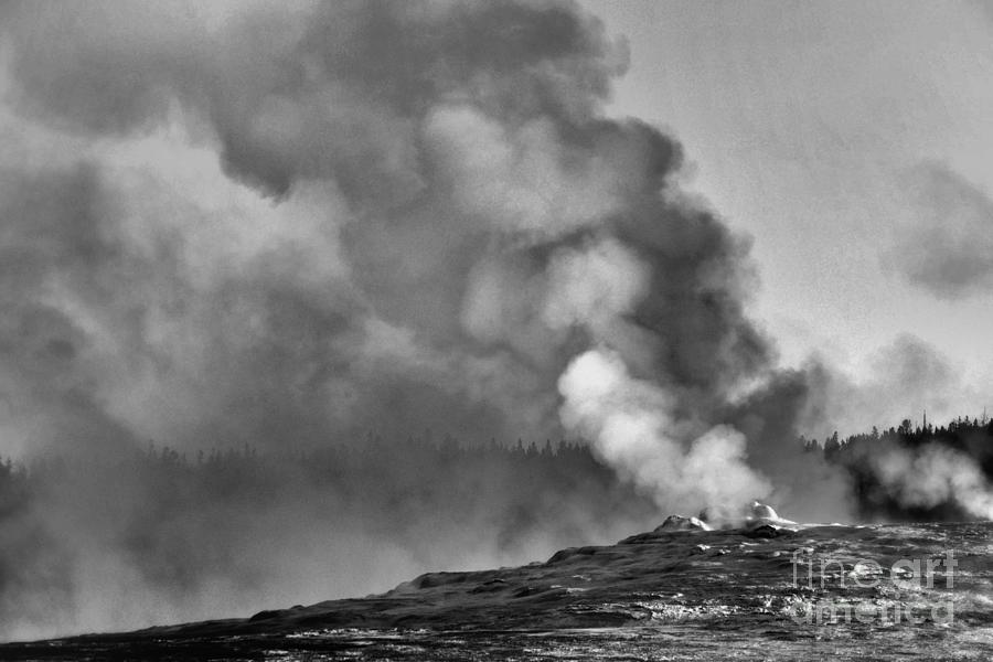 Old Faithful at Rest in Black and White Photograph by Nadalyn Larsen