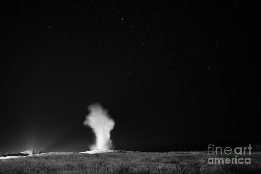 Old Faithful Big Dipper BW Photograph by Michael Ver Sprill