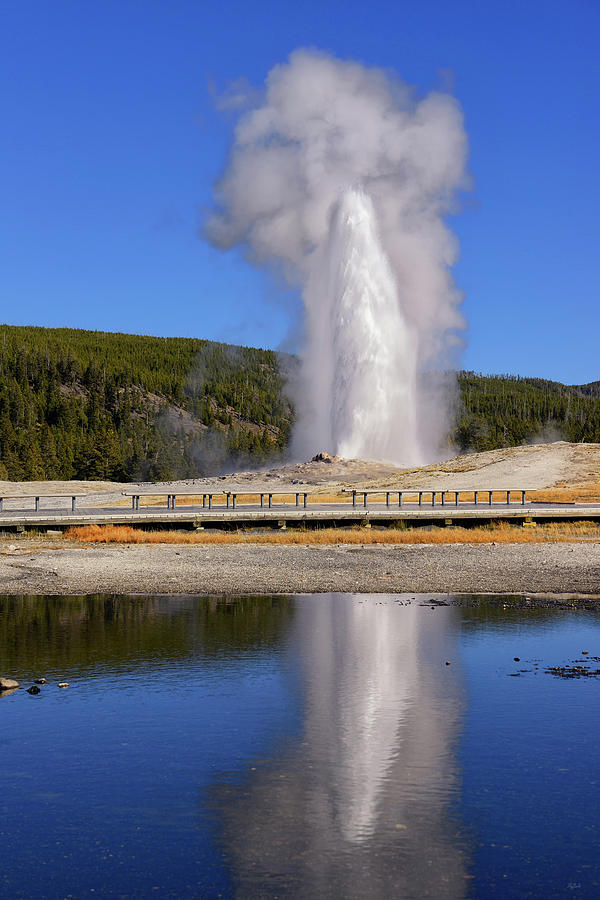 Old Faithful Reflections Photograph by Greg Norrell