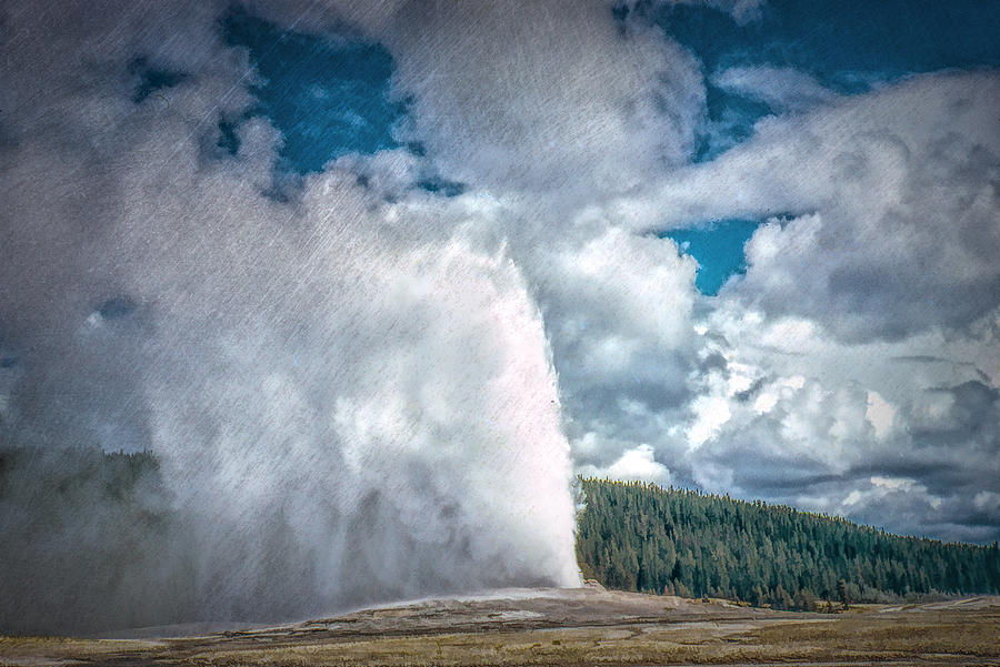Old Faithful Vintage 4 Photograph by Cathy Anderson