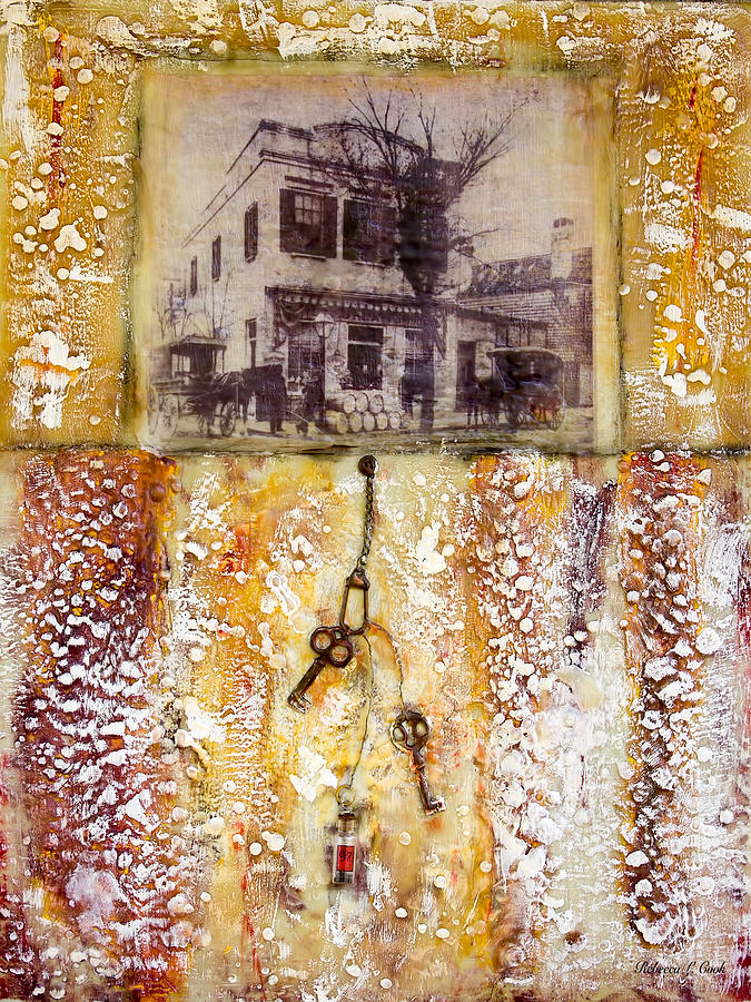 Vintage Mixed Media - Old Family Store Charleston SC Encaustic by Bellesouth Studio