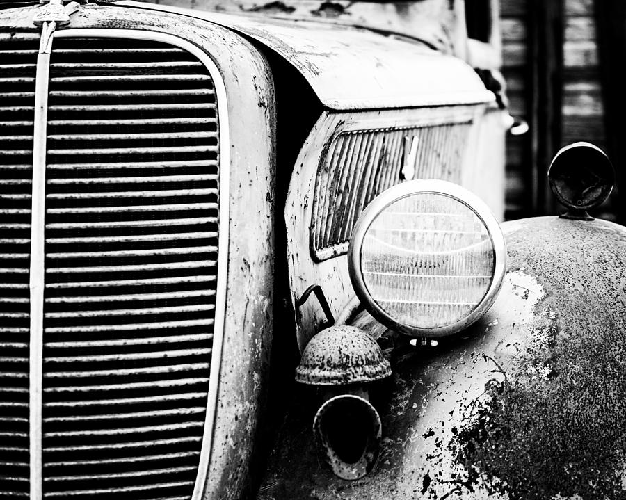Old Farm Ford - BW Photograph by Scott Pellegrin