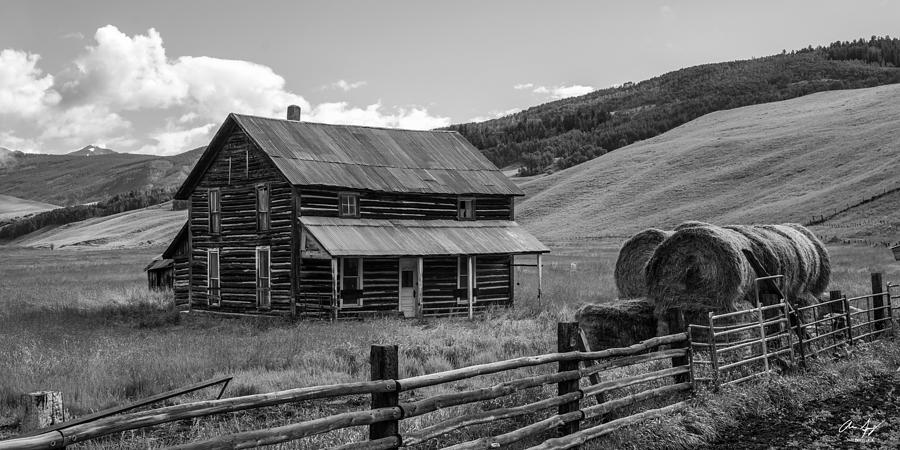 Old Farm House Black and White Photograph by Aaron Spong