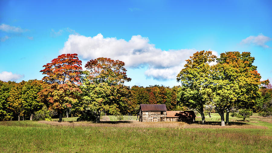 Fall Photograph - Old Farm House by Onyonet Photo studios