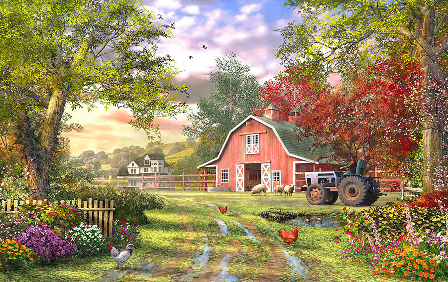 Old Farm House Variant 1 Digital Art by MGL Meiklejohn Graphics Licensing