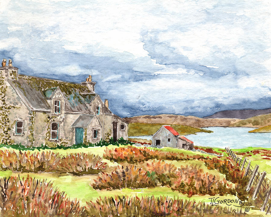 Landscape Painting - Old Farm Isle of Lewis Scotland by Timithy L Gordon