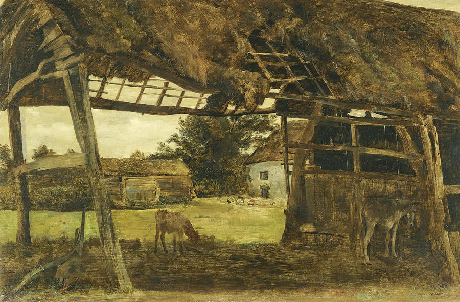 Old Farm Shed near Birkdale Painting by William Davis