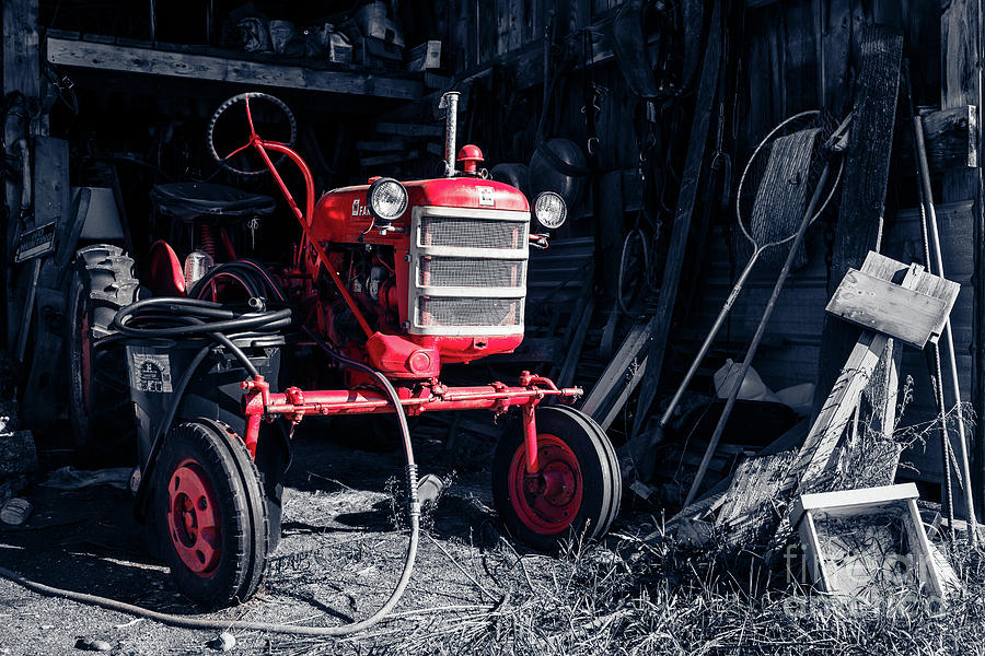 Old Farmall Vintage Tractor in the Barn Photograph by Edward Fielding