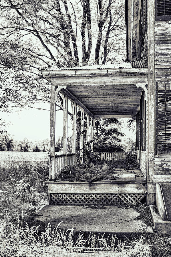 Architecture Photograph - Old Farmhouse Porch by HD Connelly
