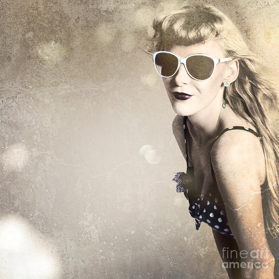 Old fashion rockabilly girl Digital Art by Jorgo Photography
