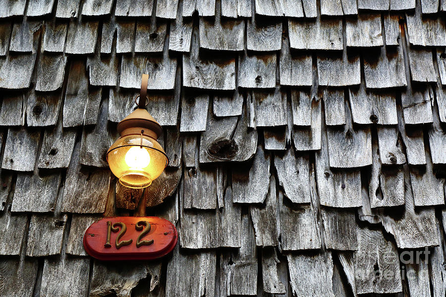 Old Fashioned Lamp and Wooden Shingles Frederick Maryland Photograph by James Brunker