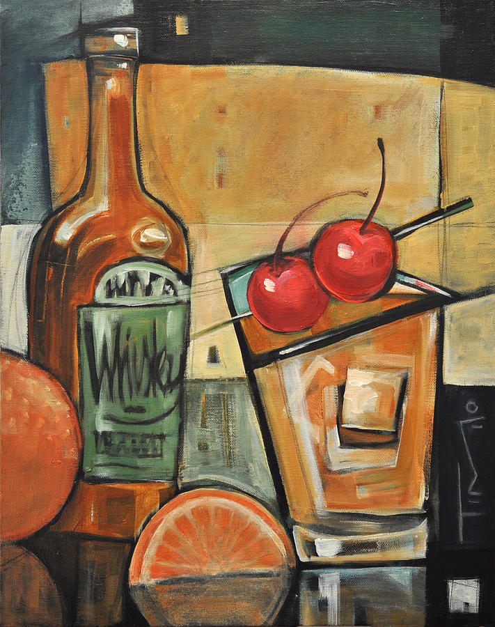 Cherries Painting - Old Fashioned Sweet with Cherries by Tim Nyberg