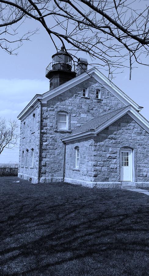 Old Field Light House  Cyan Photograph by Rob Hans
