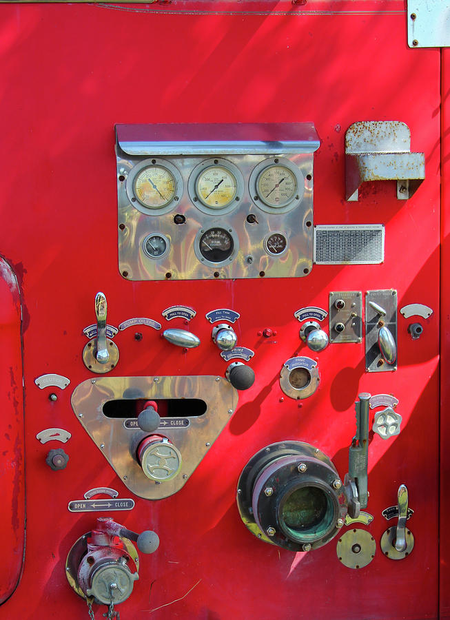 Old Fire Engine Pump Panel Photograph by Robert Wilder Jr
