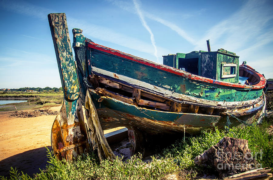 Transportation Photograph - Old Fishing Boat by Carlos Caetano