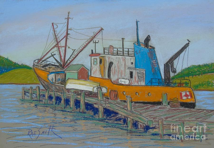 Old Fishing Trawler Pastel by Rae  Smith
