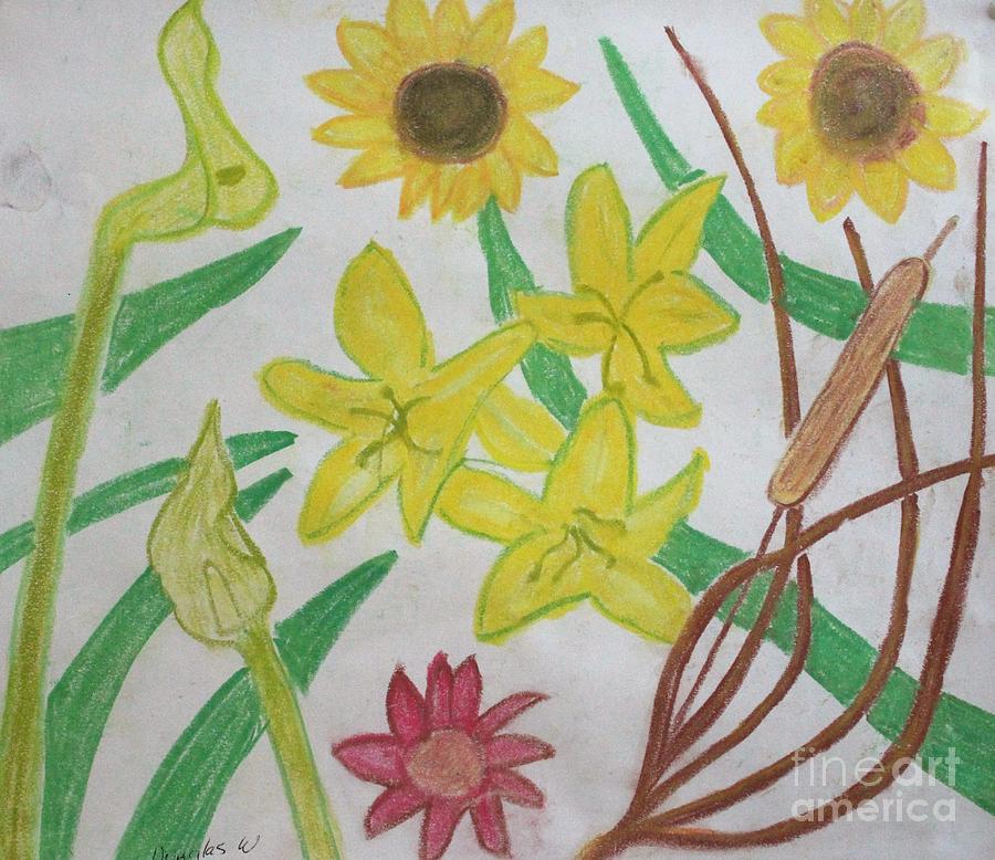 Old Flowers Pastel by Douglas W Warawa
