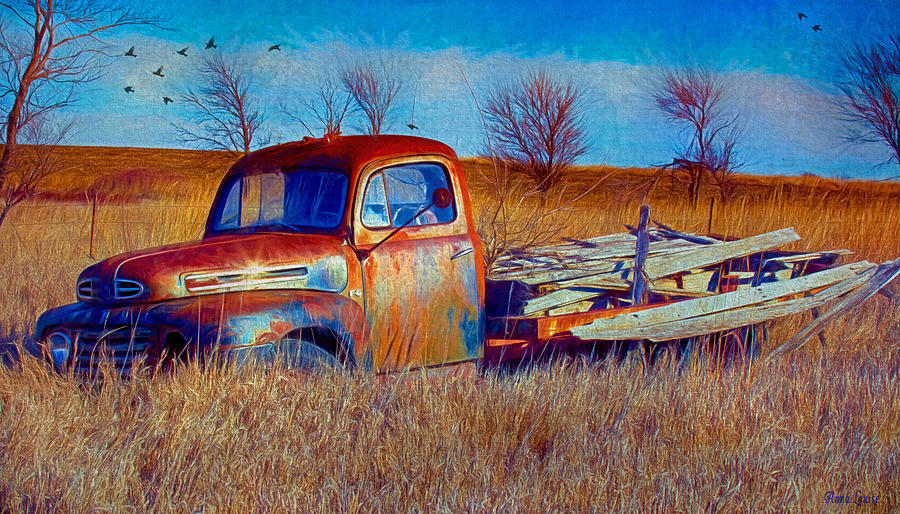 Old Ford F5 Truck Abandoned in Field Photograph by Anna Louise