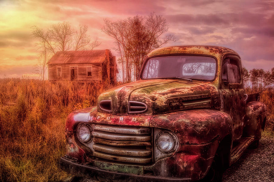 Old Ford Pickup Truck at Evening Photograph by Debra and Dave Vanderlaan