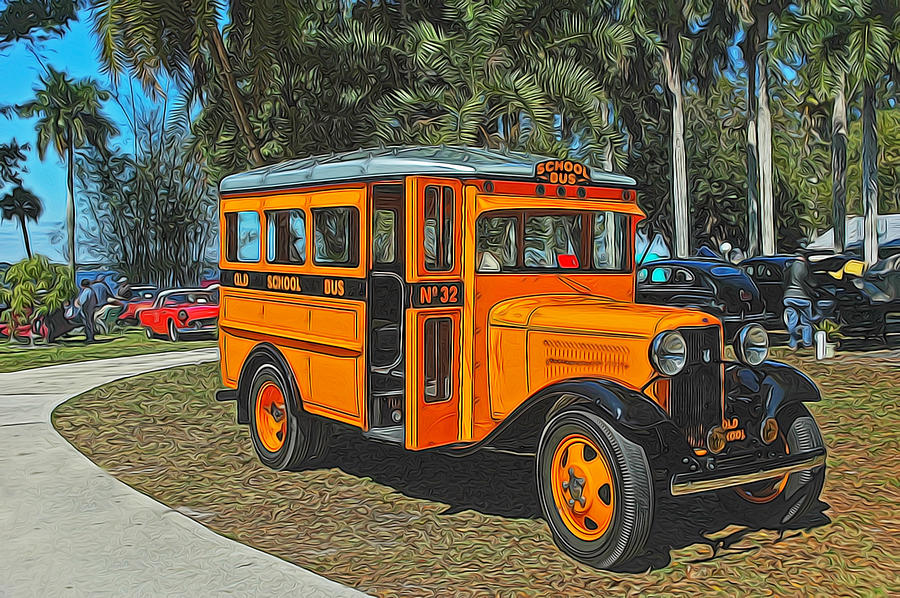Old Ford School Bus No. 32 Photograph by Ginger Wakem