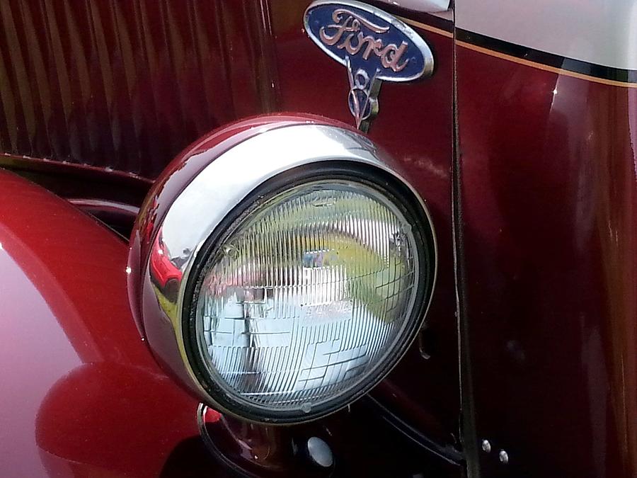 Old Ford Truck Headlight Photograph