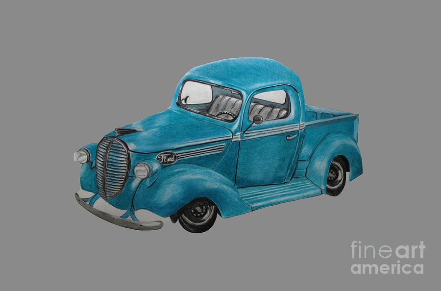 Old Ford Truck Drawing by Jamie Silker Fine Art America