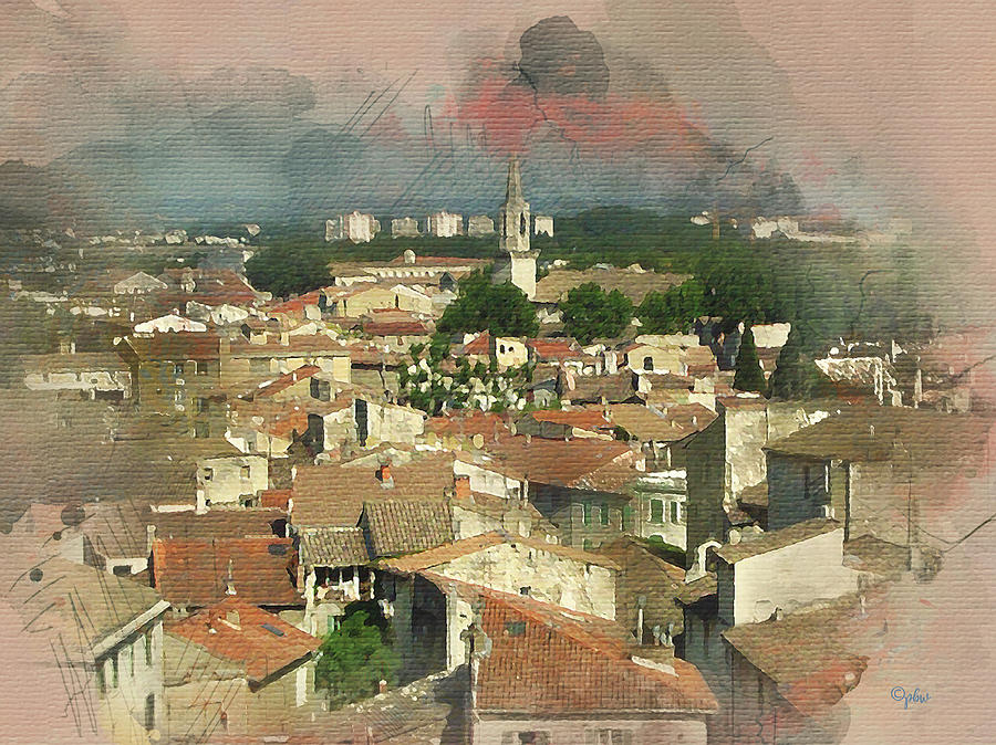 Old French Village Digital Art by Paulette B Wright