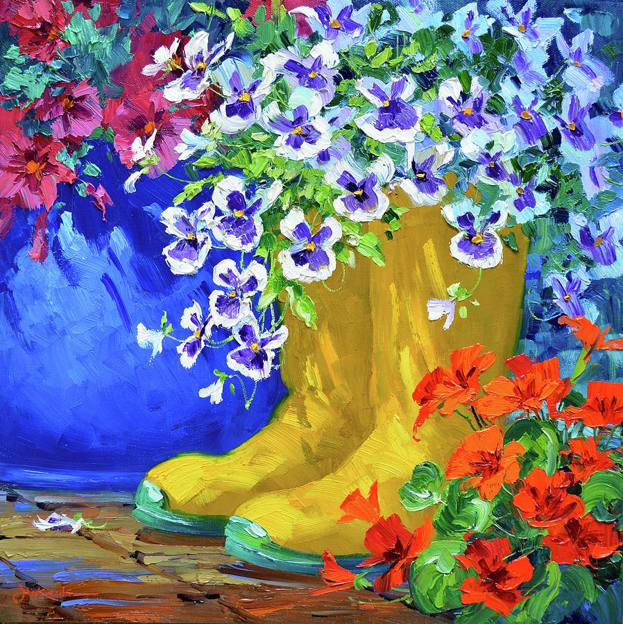 Flower Painting - Old Friends by Mikki Senkarik