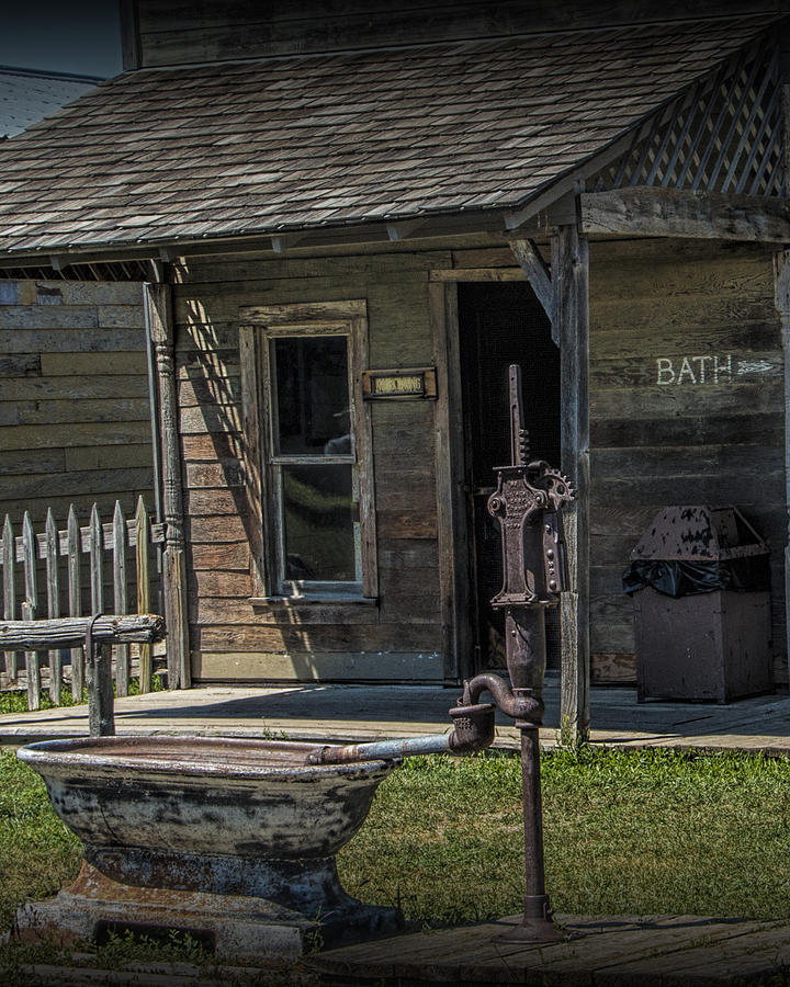 Old Frontier Barber Shop with Bath Photograph by Randall Nyhof