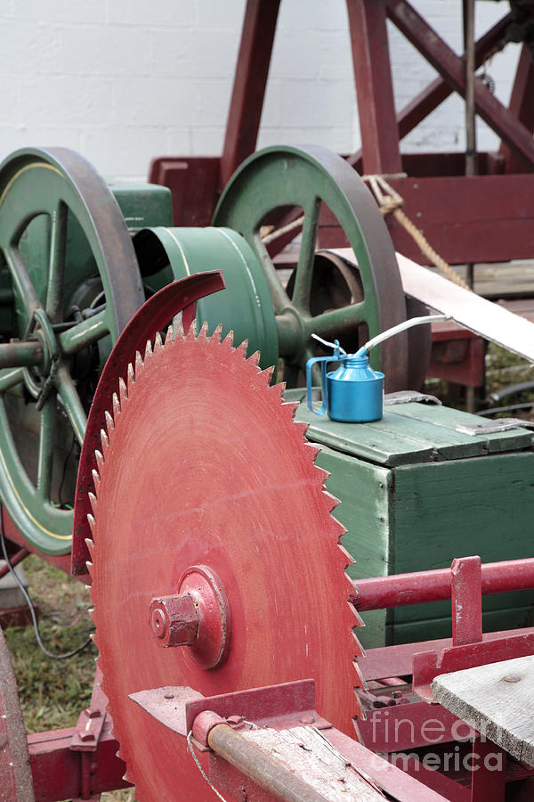 Old Gas Engine and Saw Blade at a County Fair Photograph by William Kuta